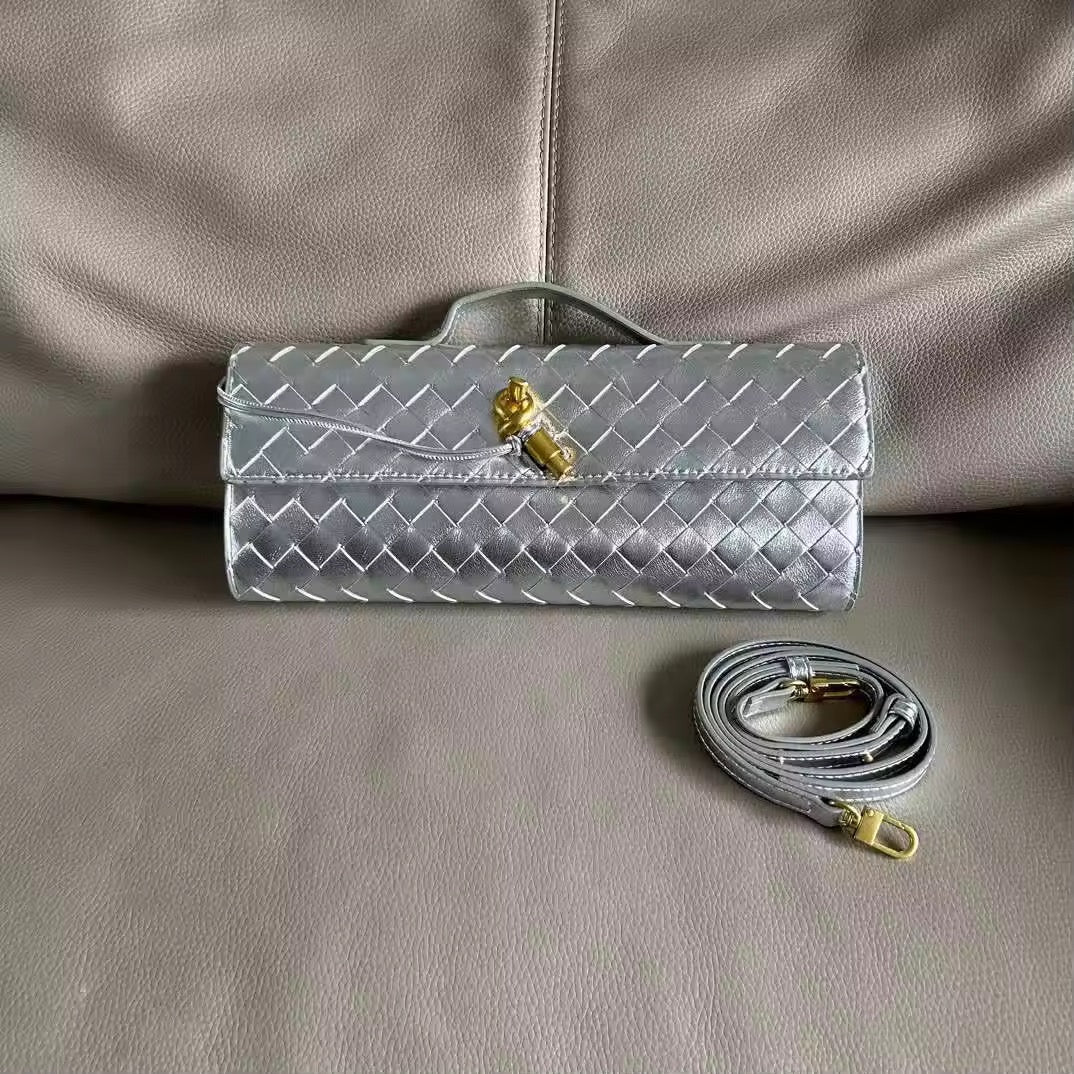 Andrea Vegan Leather Bag (Silver)