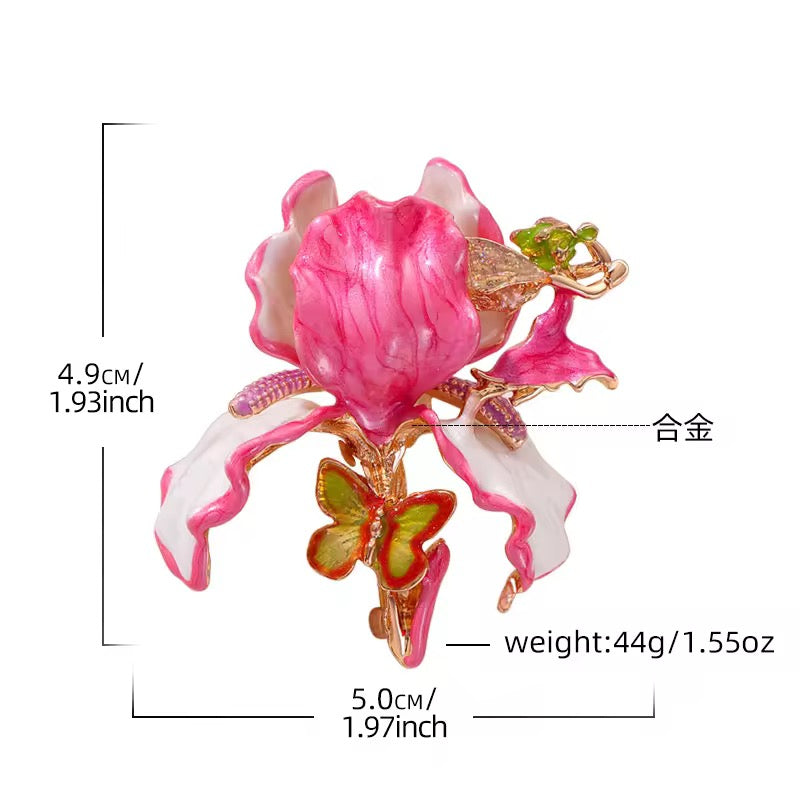 Orchavine Pink Enamel Brooch