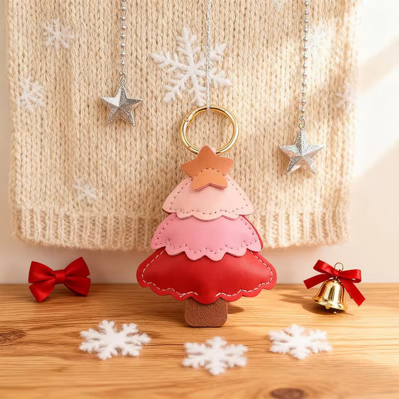 Rosalie Leather Christmas Tree Bag Charm