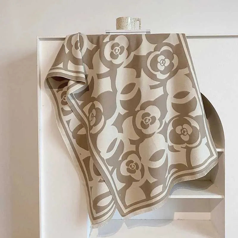 Neutral Scroll Shawl