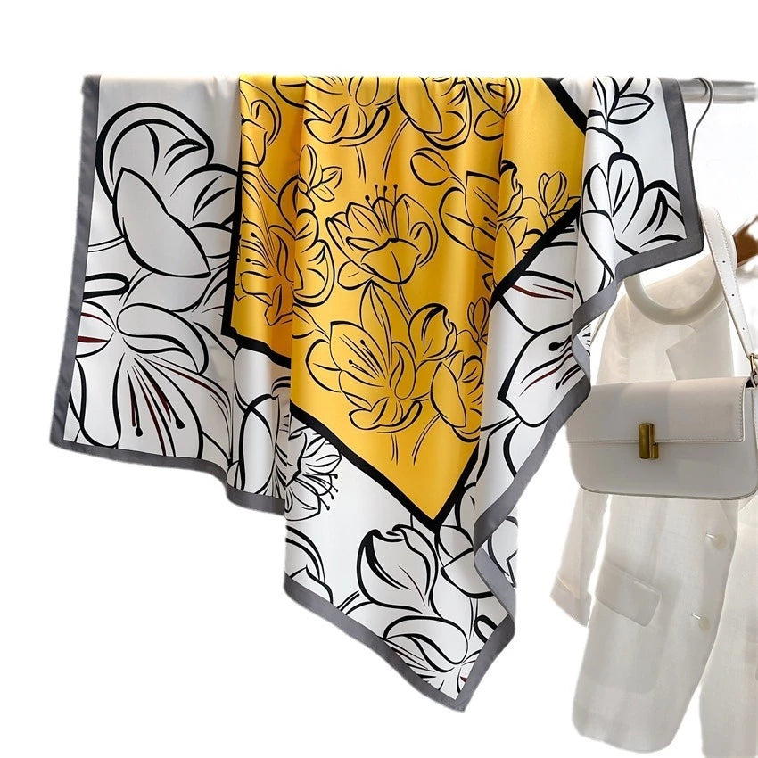 Felt  Silk Scarf (90x90cms)
