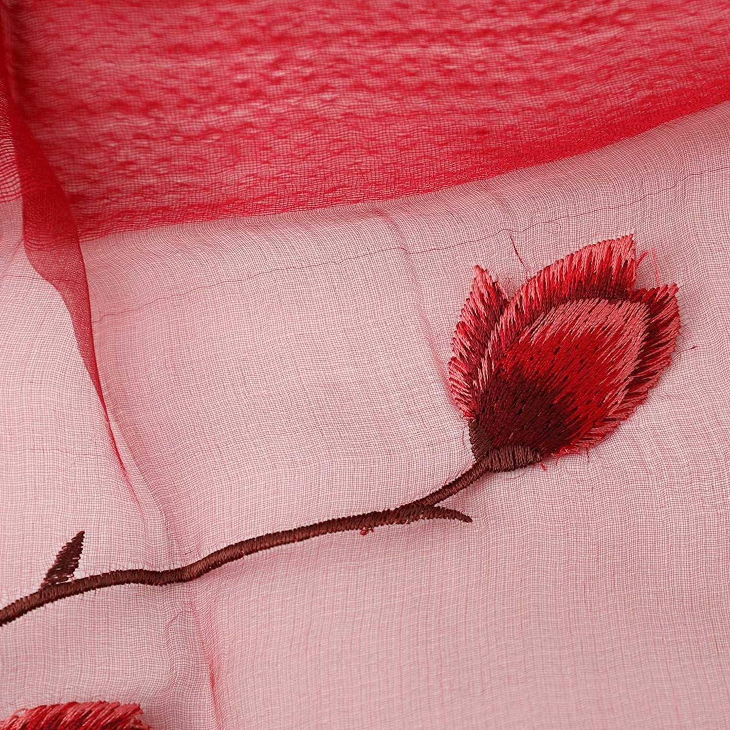 Esteem Cherry Embroidered Silk Stole