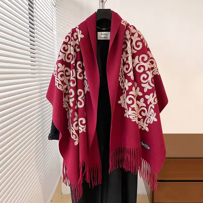 Palatine Crimson Rich Pashmina Shawl