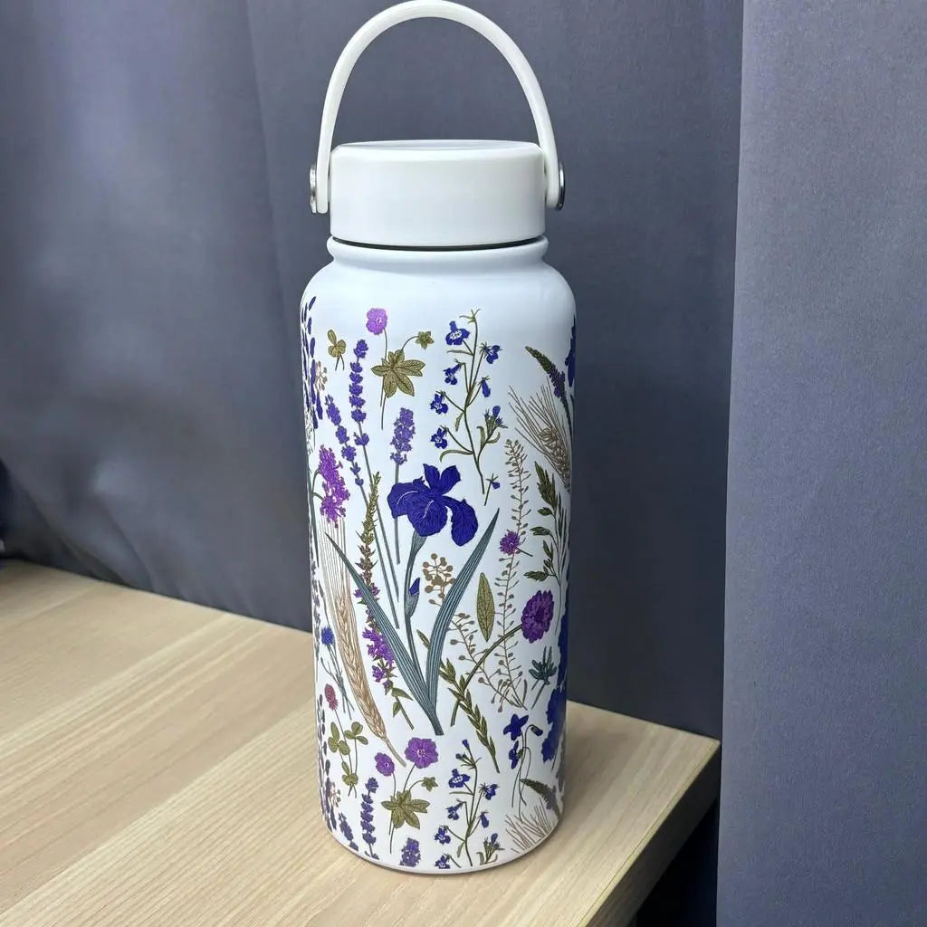 Lila Stainless Steel Bottle with Thermos Lid (1000ml)