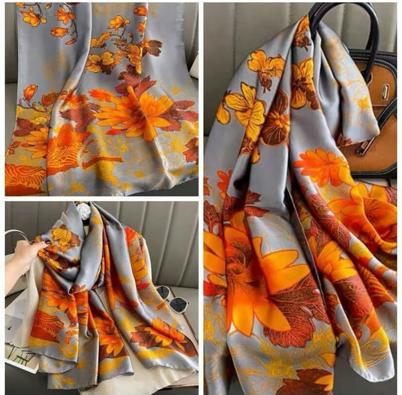 Grey Dragon Silk Stole