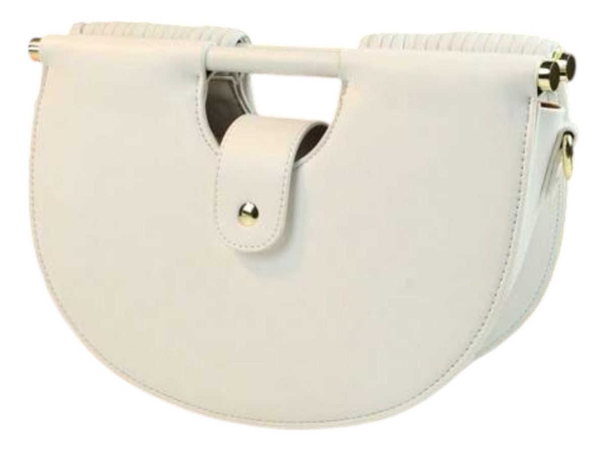 Sculpt Loop Vegan Leather Handbag (White)