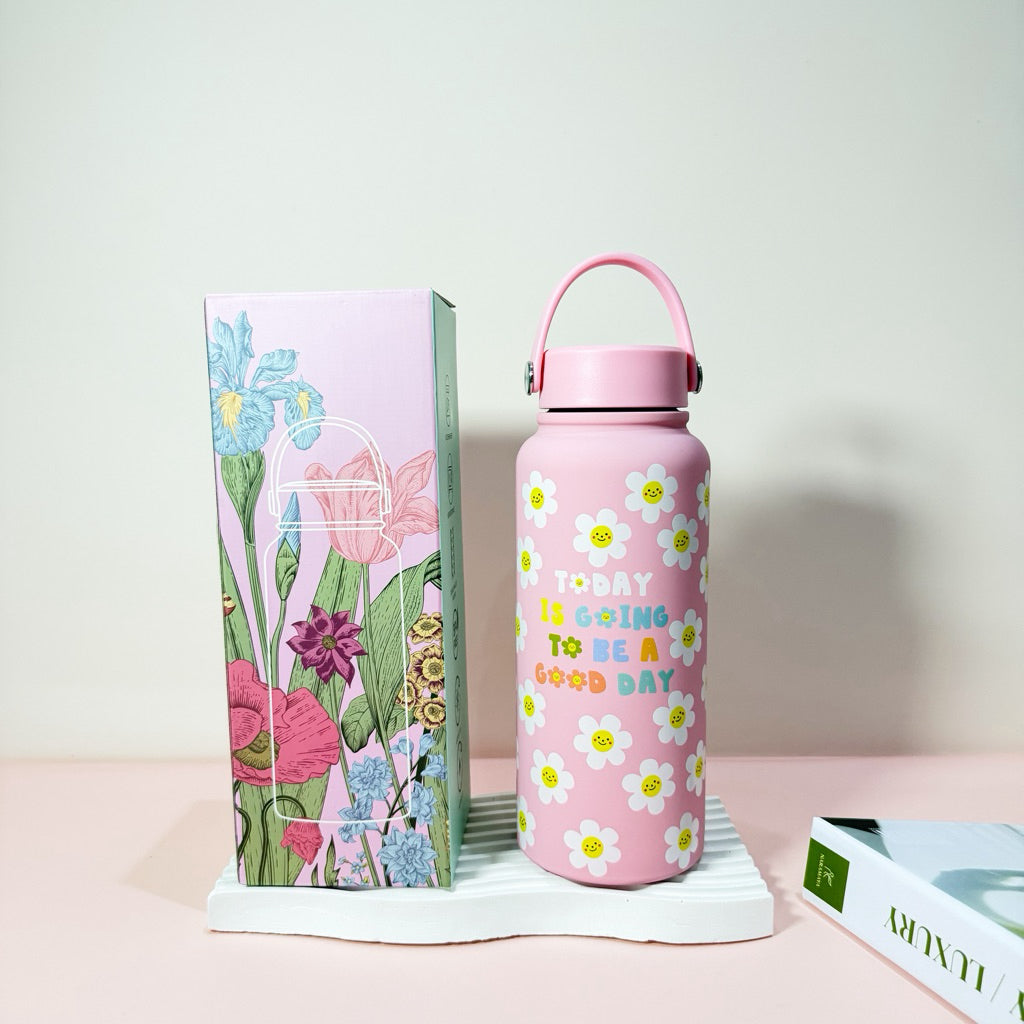 Florisa GoodDay Stainless Steel Bottle with Thermos Lid (1000ml)