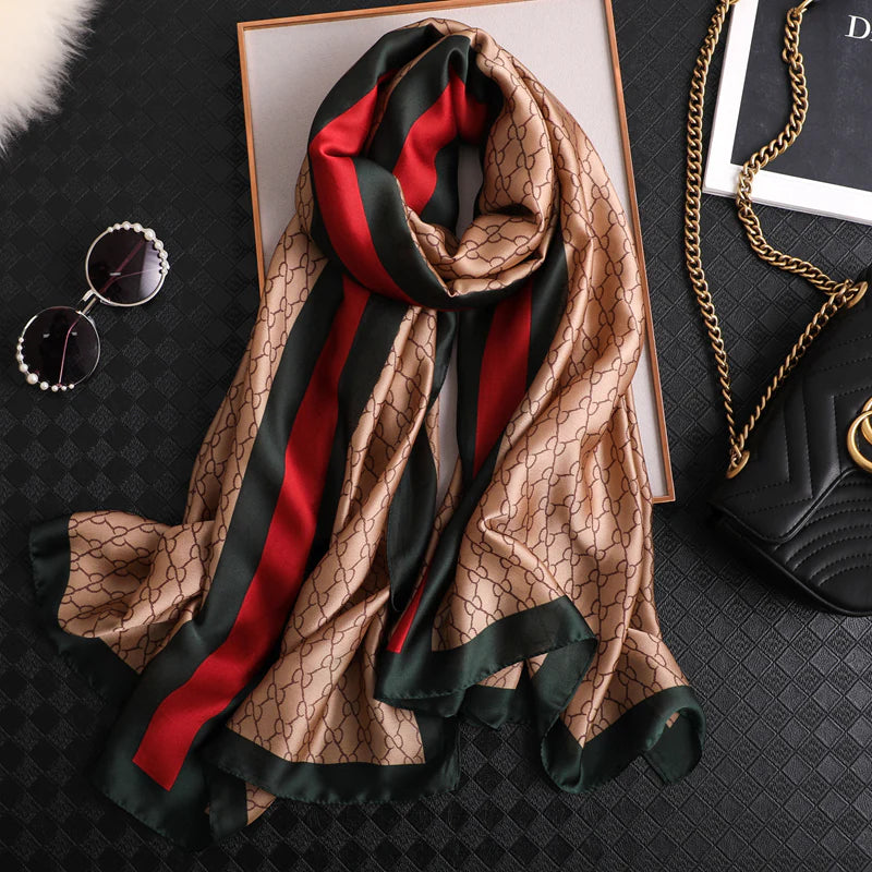Dark Monochrome Silk Scarf