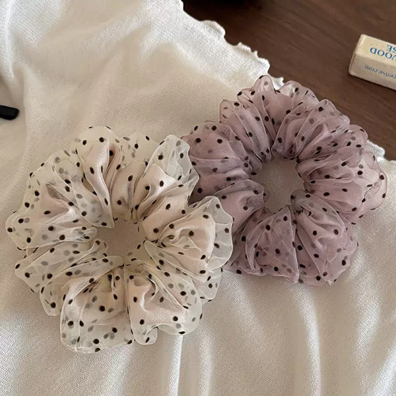 Whisper Dot Mesh Scrunchie