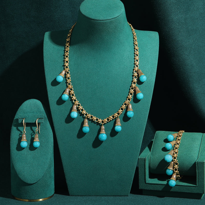 Blue Stone Bulb Antique Bracelet