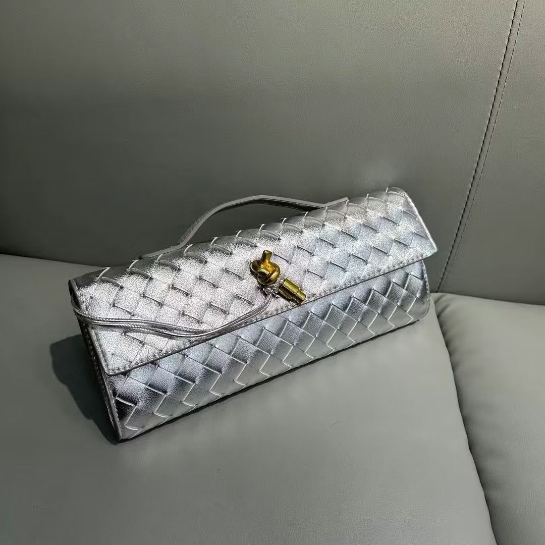Andrea Vegan Leather Bag (Silver)