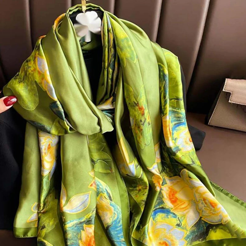 Mossy Meadow Silk Scarf