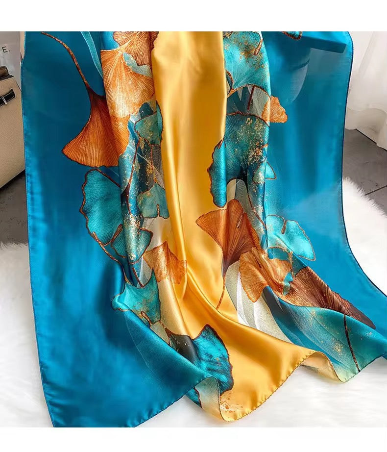 Ochre Waves Silk Stole