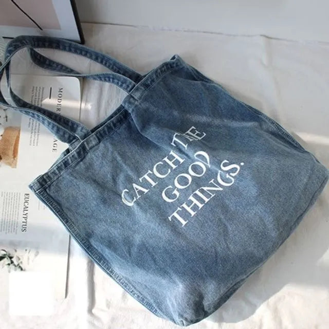 Good Things Denim Tote Bag