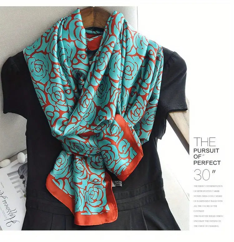 Teal Tapestry Silk Scarf