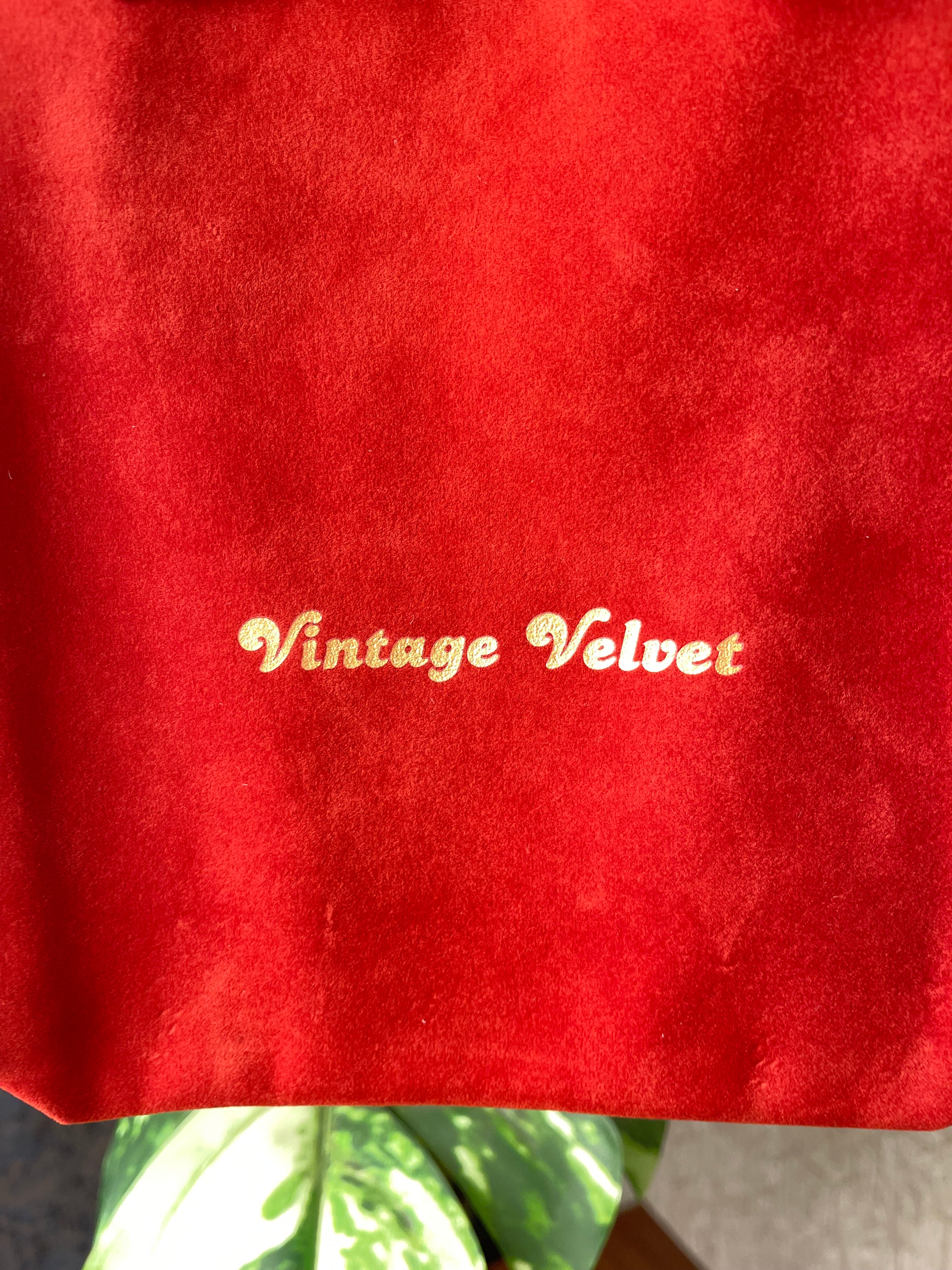 Vintage Velvet Suede Gift Bag With Metal Chain (Rust)