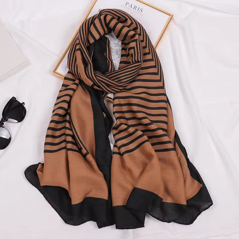 Caramel Matrix Cotton Stole