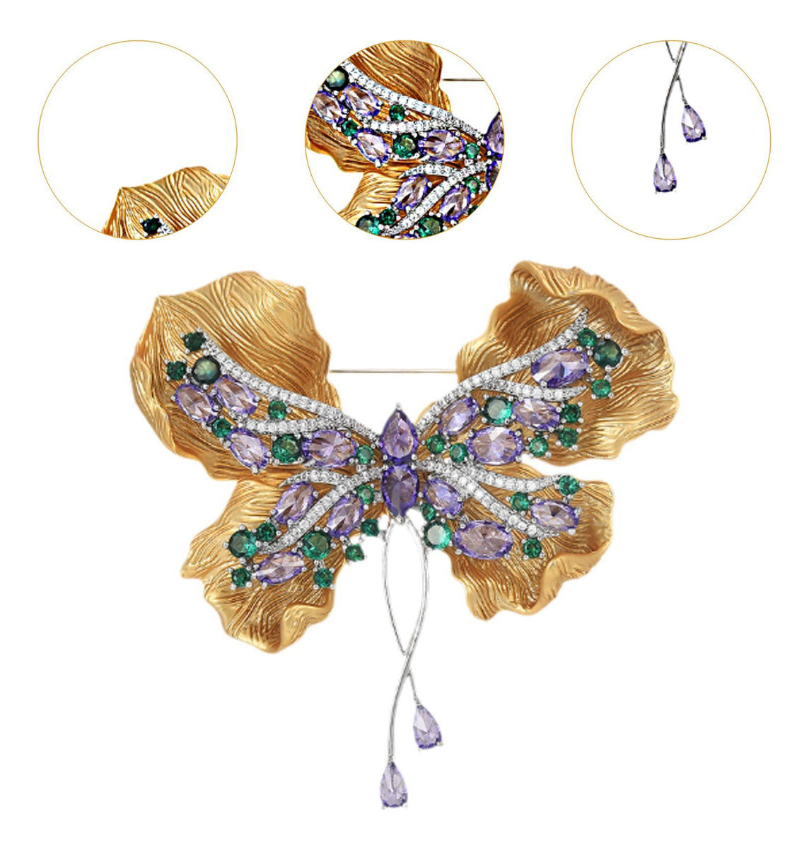 Flutura Zirconia Brooch