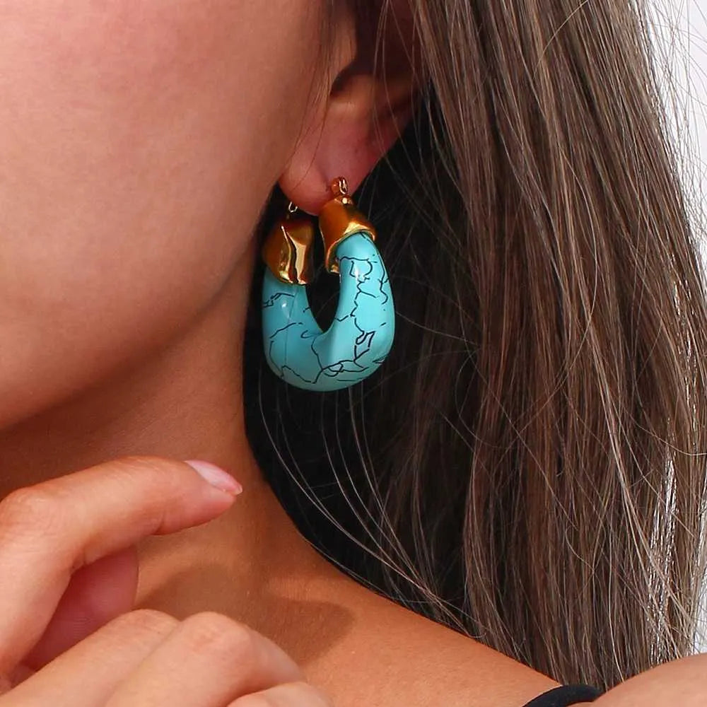 Turquoise Metallic Hoops