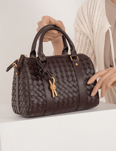 Neriah Vegan Leather Satchel Bag (Chocolate)