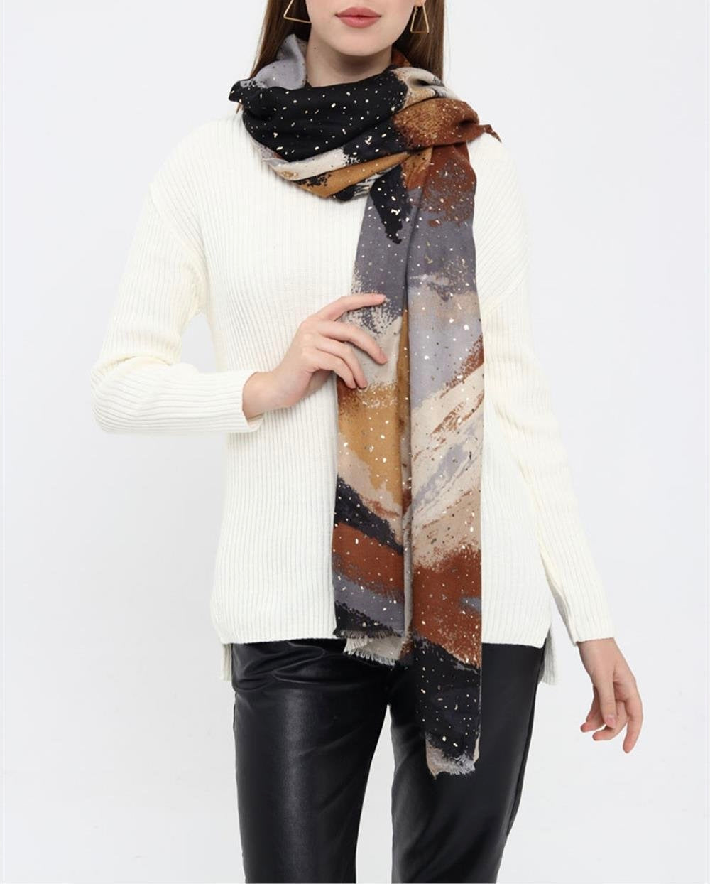 Inky Infinity Cotton Stole
