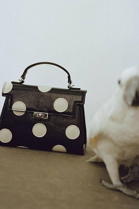 Minique PolkaDots Vegan Handbag (Black)