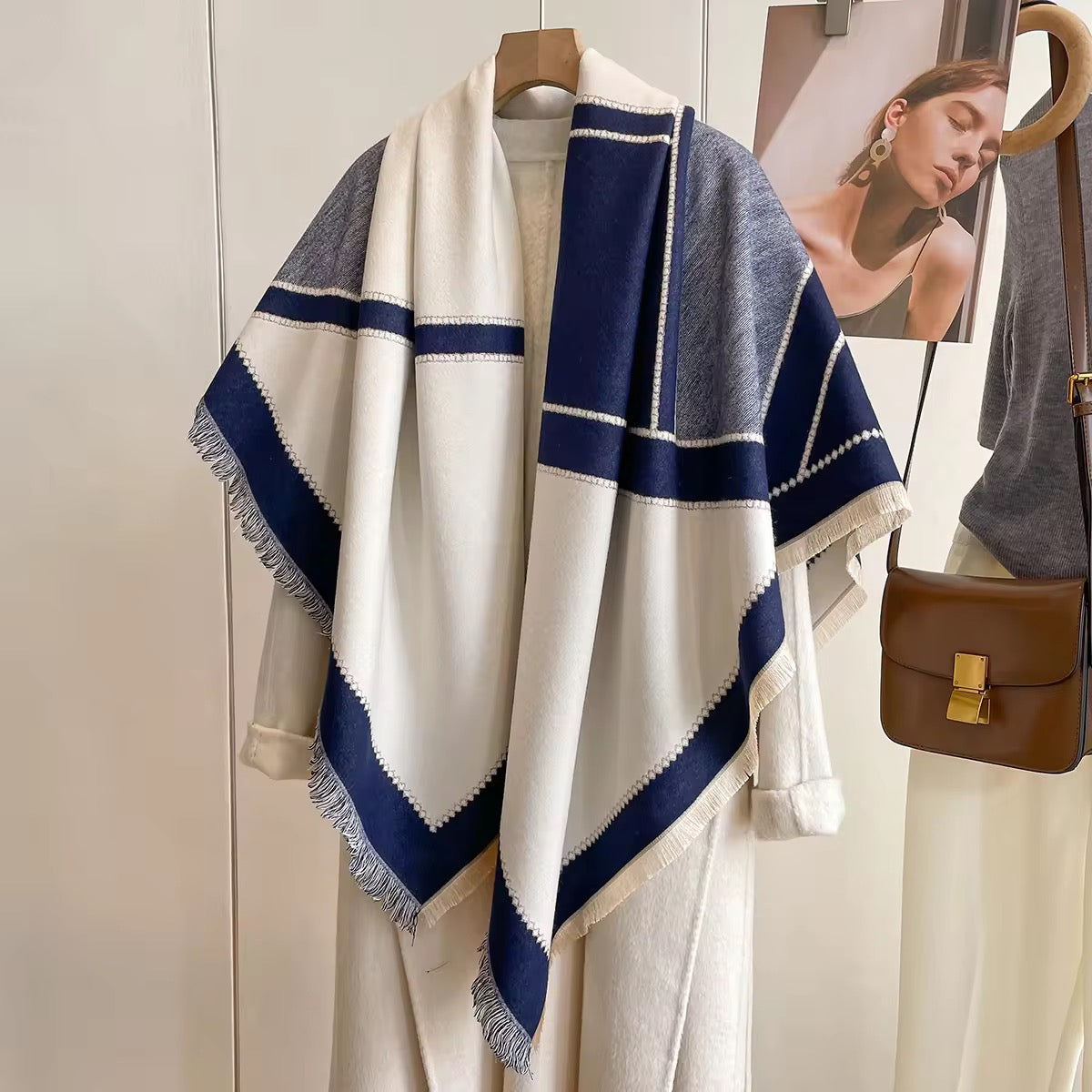 Marina Stripe Poncho