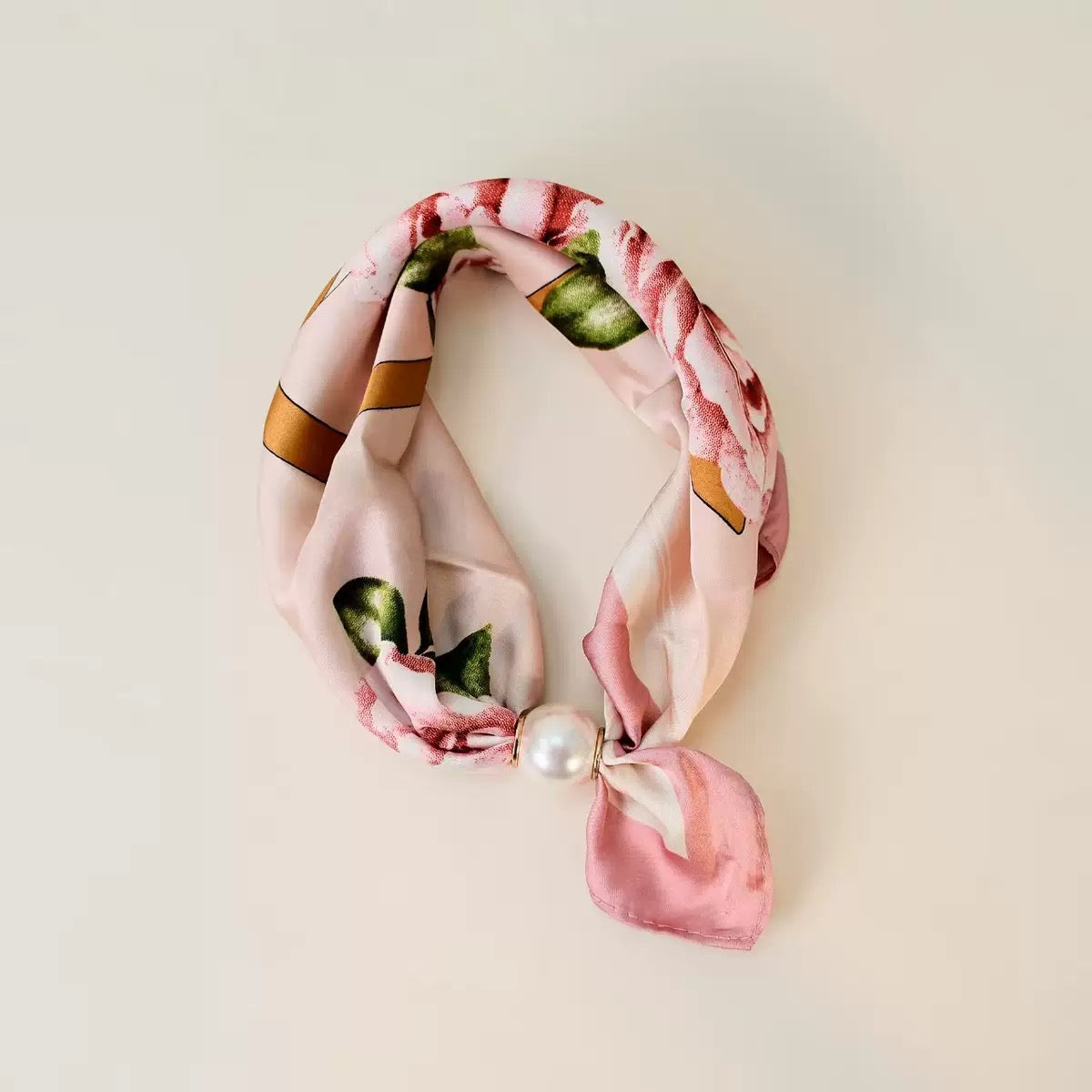 Roselle Magnetic Buckle Scarf with Pearl