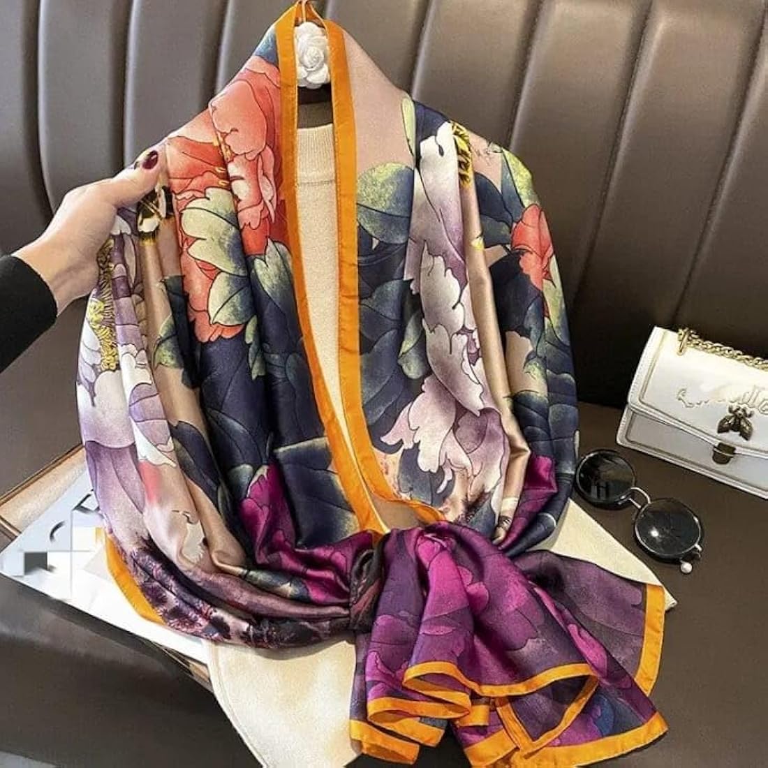 Violet Glit Silk Stole