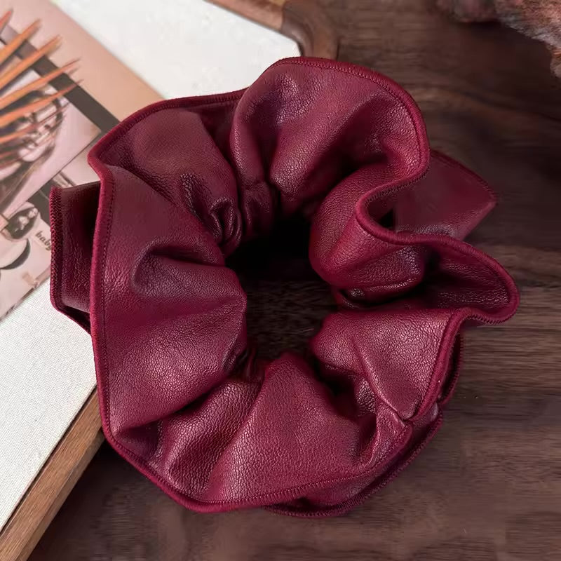 Fleura Leather Scrunchie