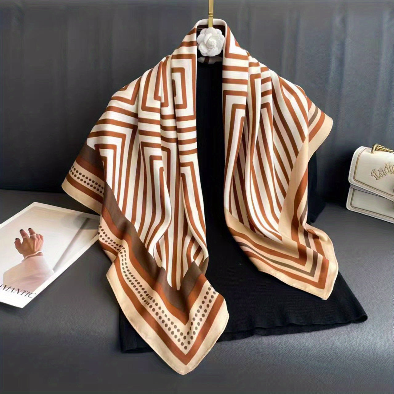 Maze Crest Silk Scarf (90x90cms)