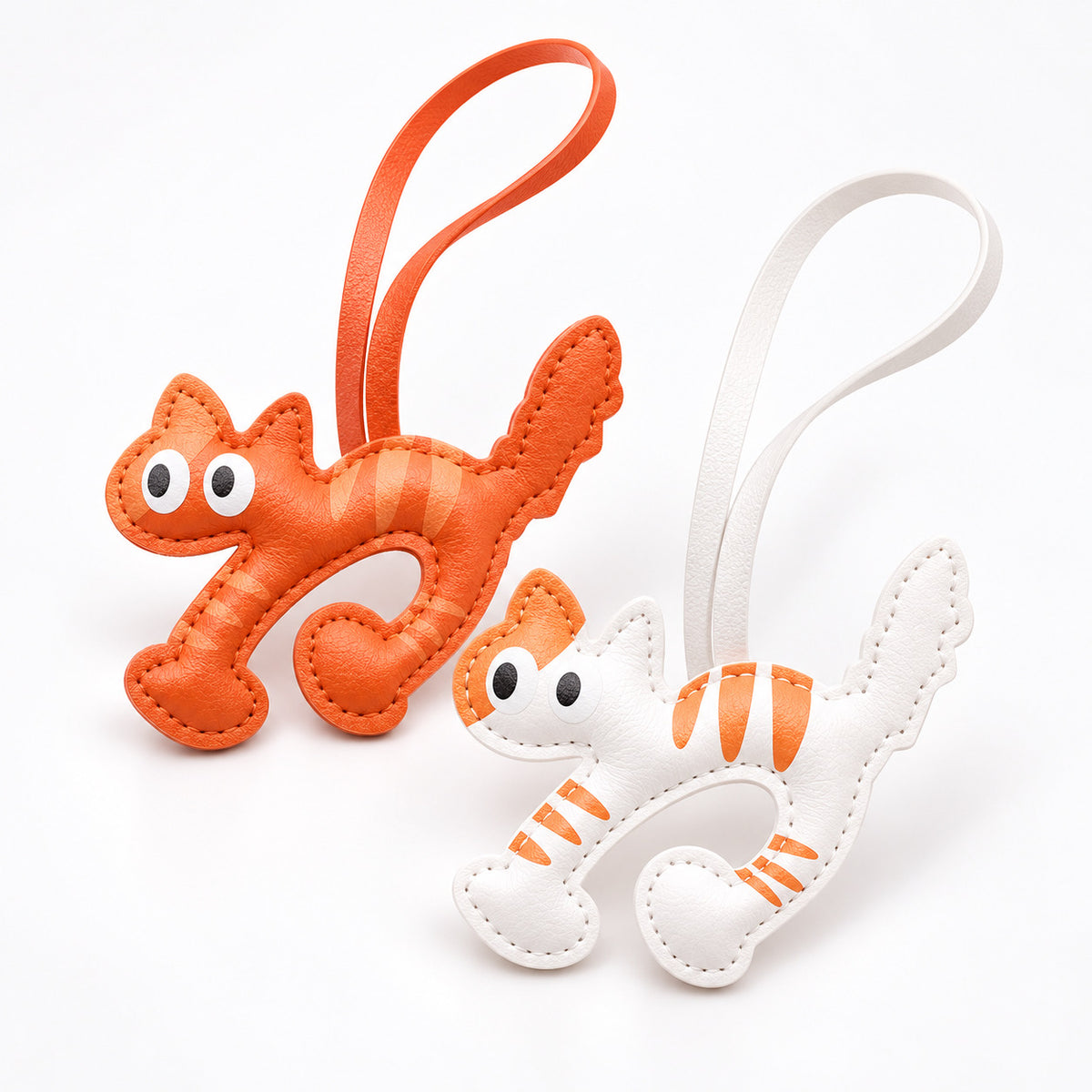 Whiskers Leather Cat Bag Charm