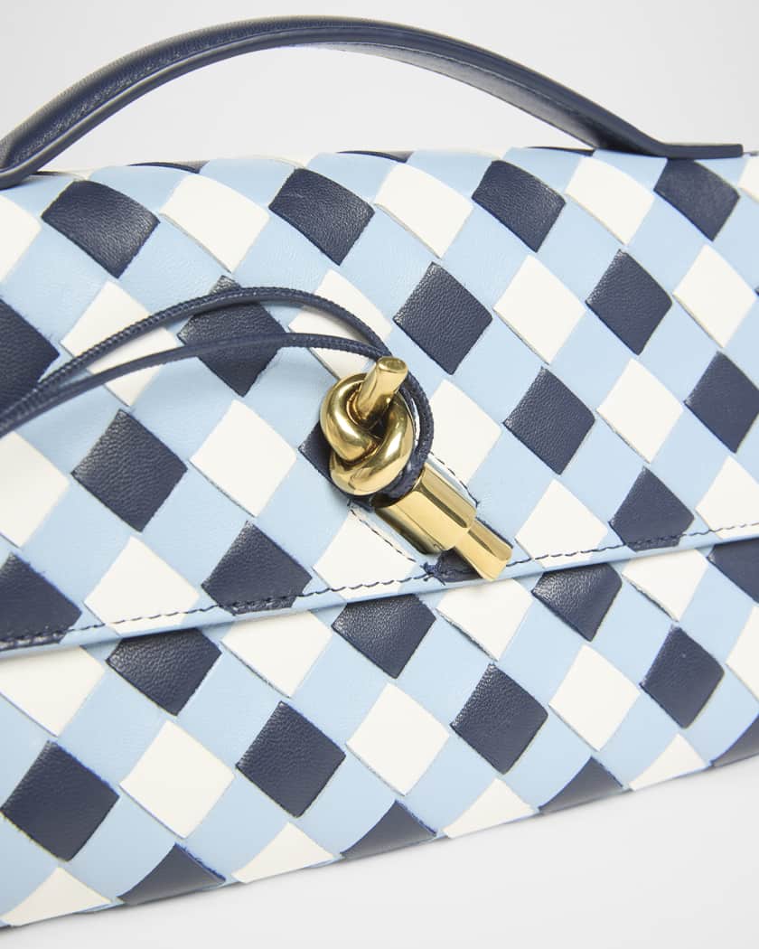 Andrea Vegan Leather Bag (Navy Check)