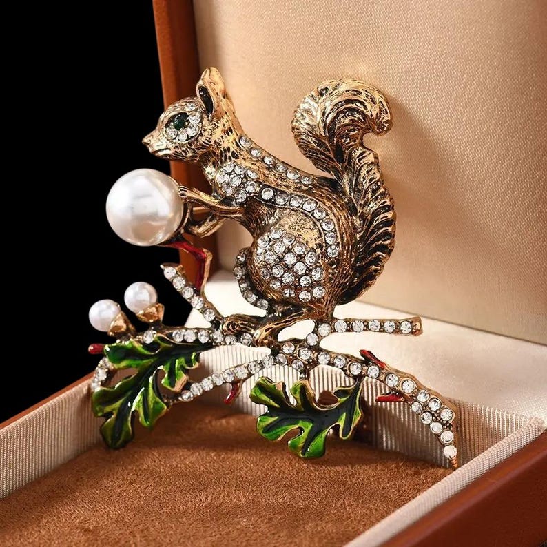 Acorn Charm Brooch