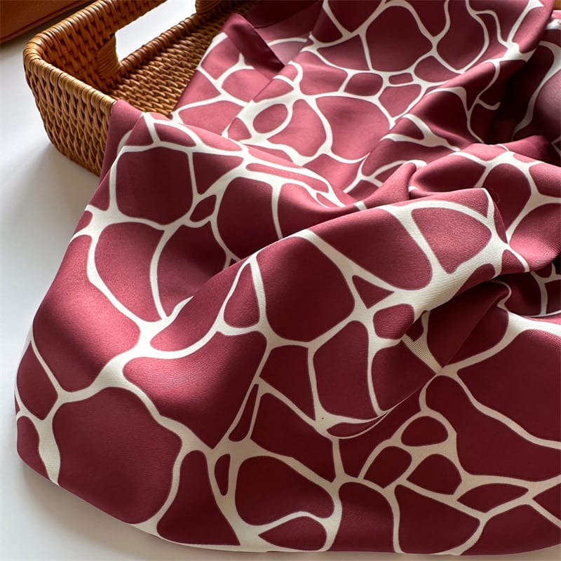 Red Doodle Silk Scarf (90x90cms)