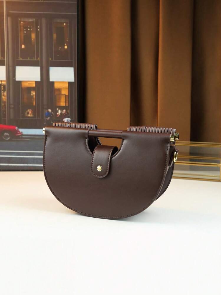 Sculpt Loop Vegan Leather Handbag (Chocolate)