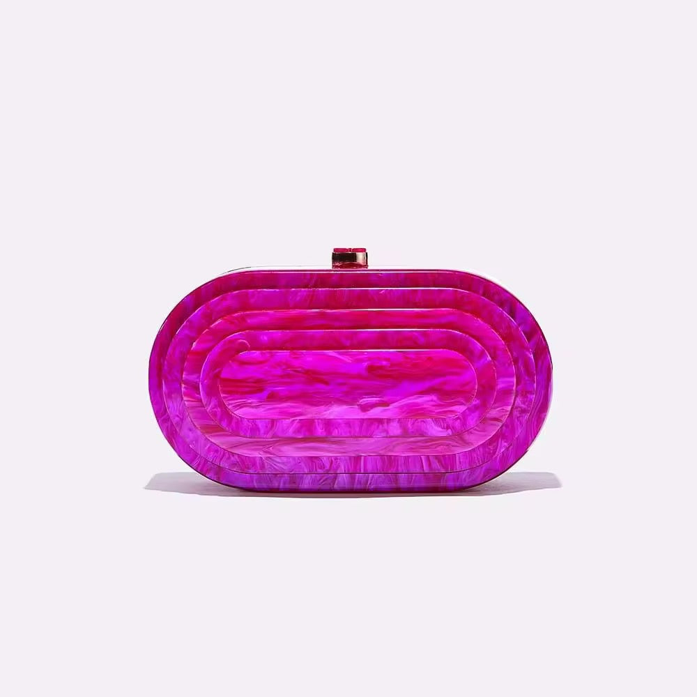 Zella Acrylic Evening Bag (Hot Pink)