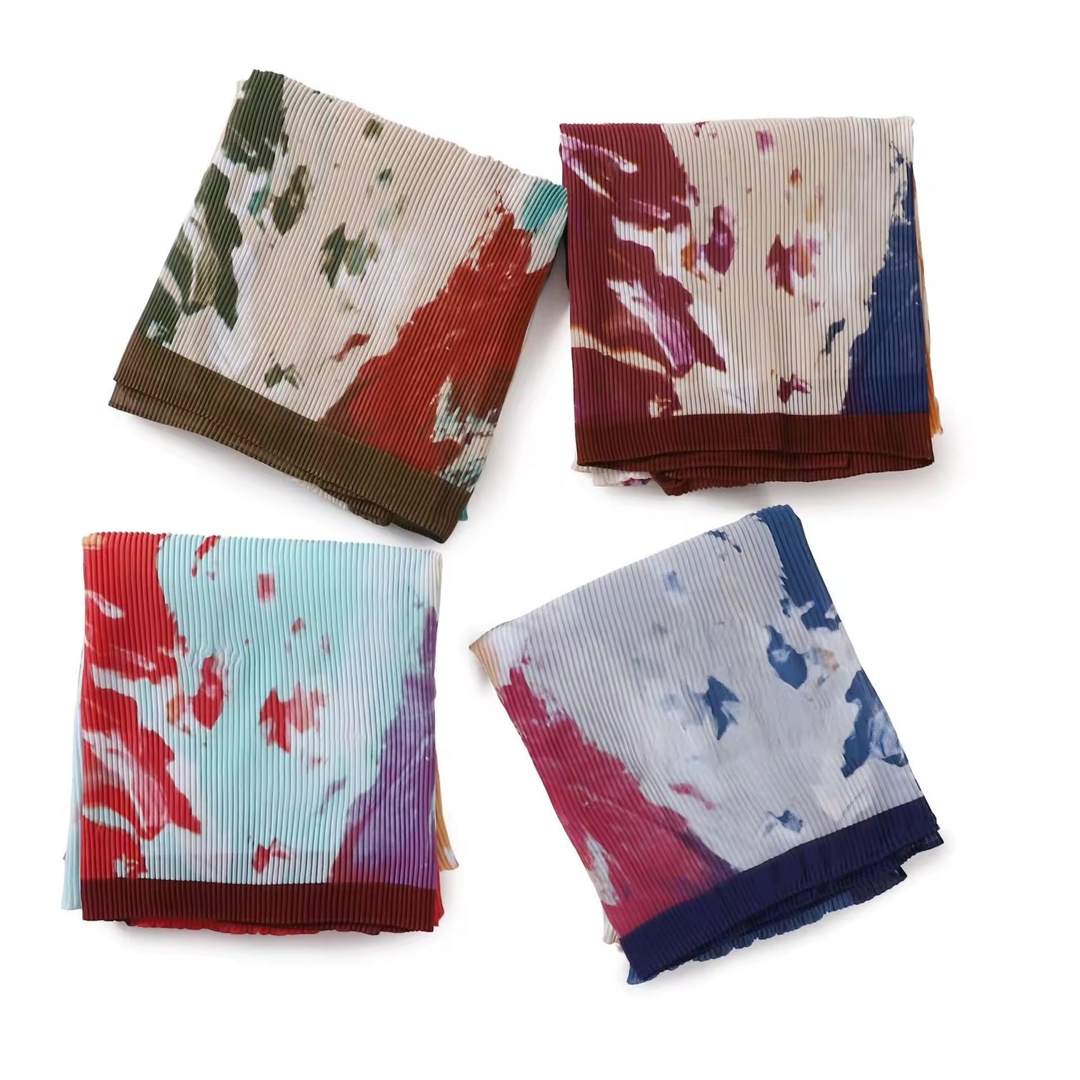 Folda Crinkled Chiffon Stole (Red)