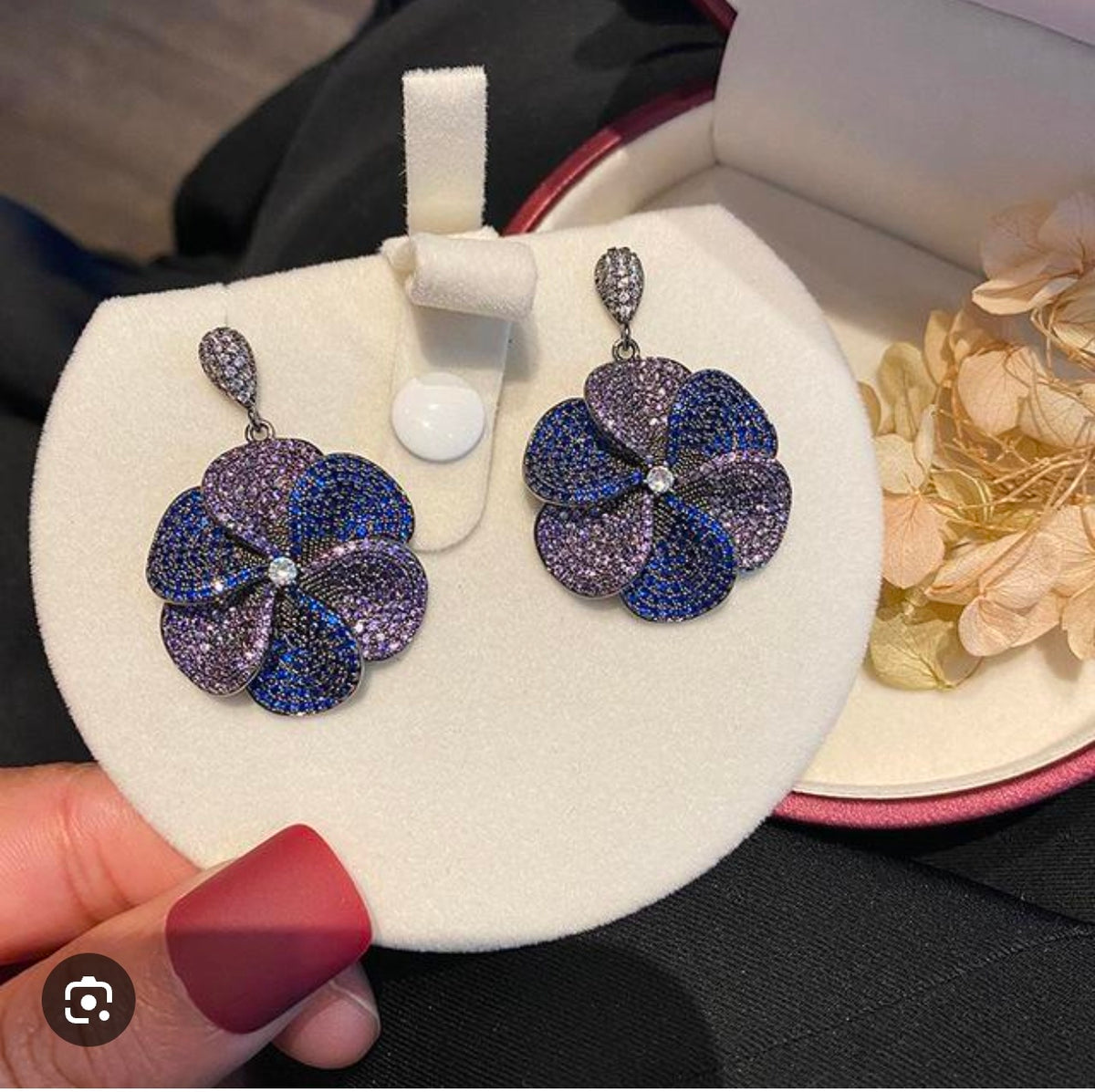 Violetta Floral Drop Zirconia Earrings