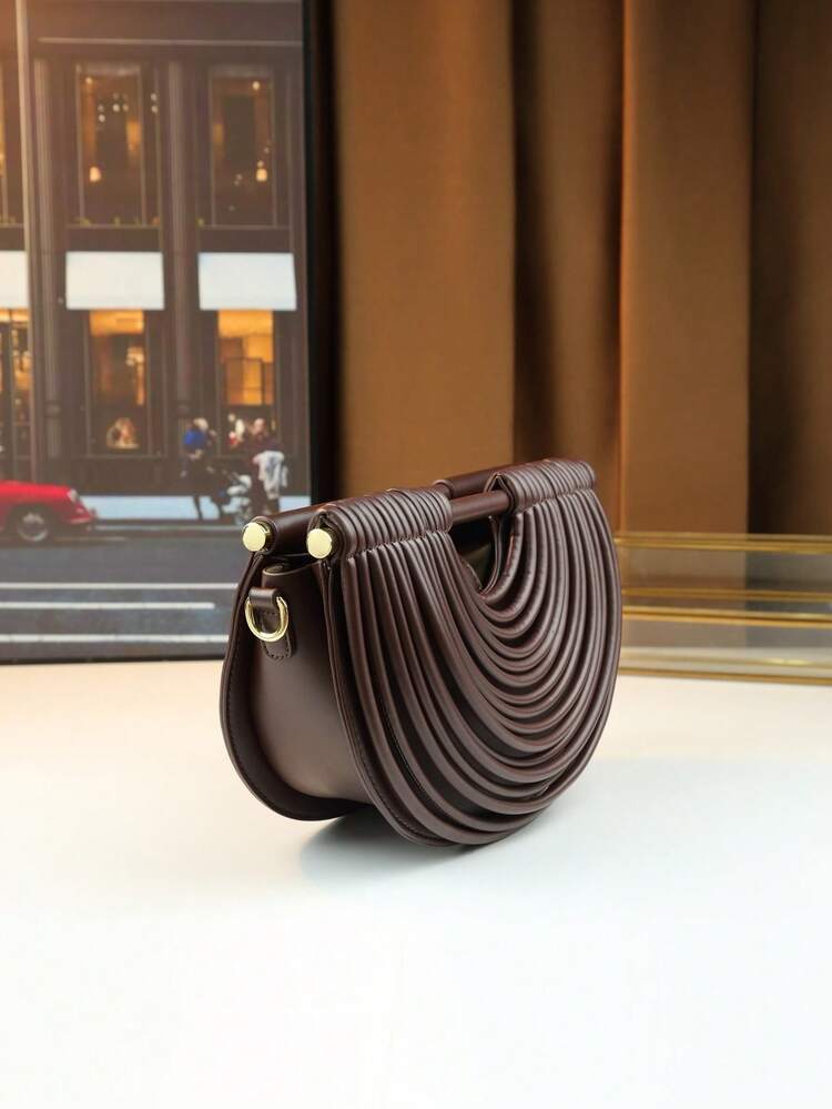 Sculpt Loop Vegan Leather Handbag (Chocolate)