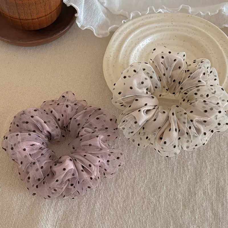 Whisper Dot Mesh Scrunchie