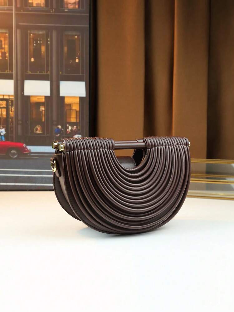 Sculpt Loop Vegan Leather Handbag (Chocolate)