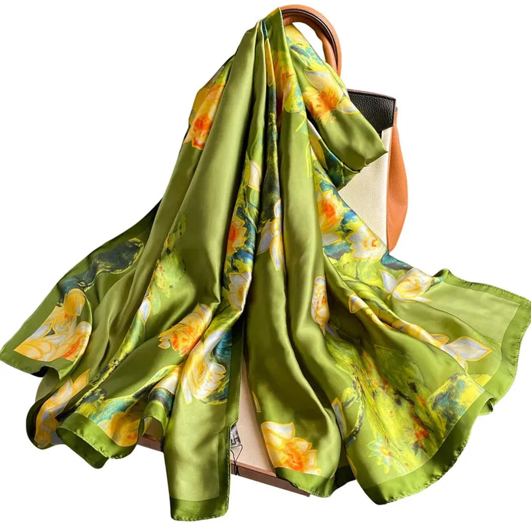 Mossy Meadow Silk Scarf