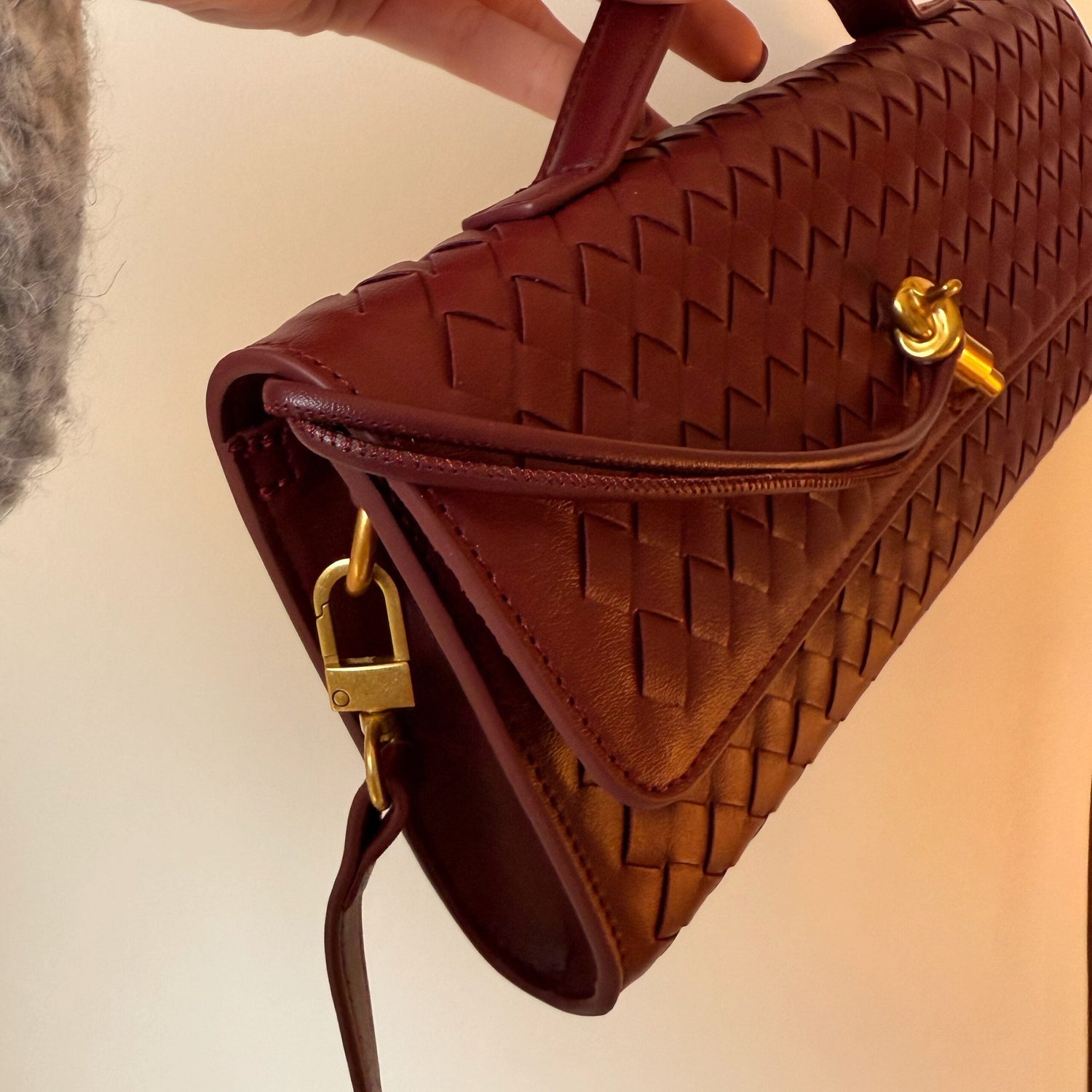 Andrea Vegan Leather Bag (Wine)