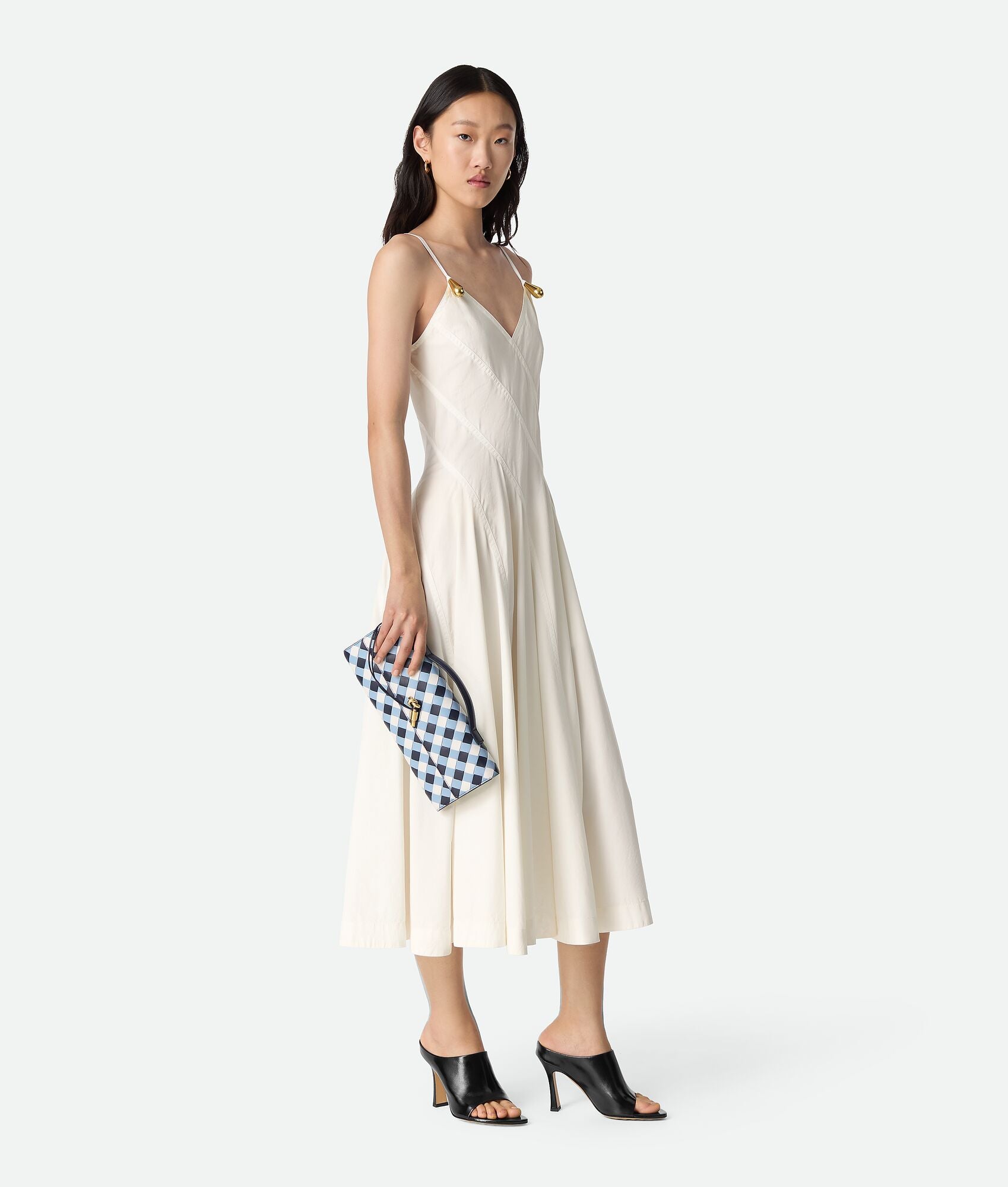 Andrea Vegan Leather Bag (Navy Check)