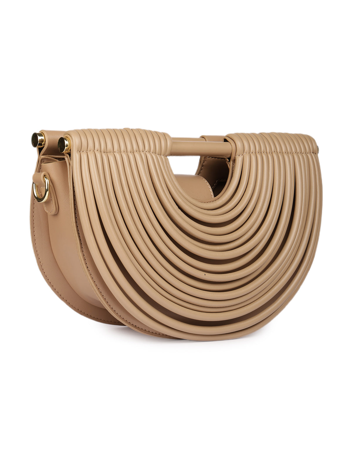 Sculpt Loop Vegan Leather Handbag (Khakhi)