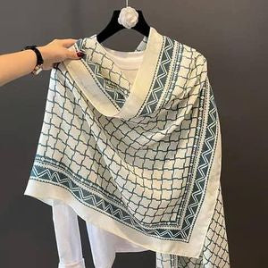 Blue And White Viscose Cotton Stole
