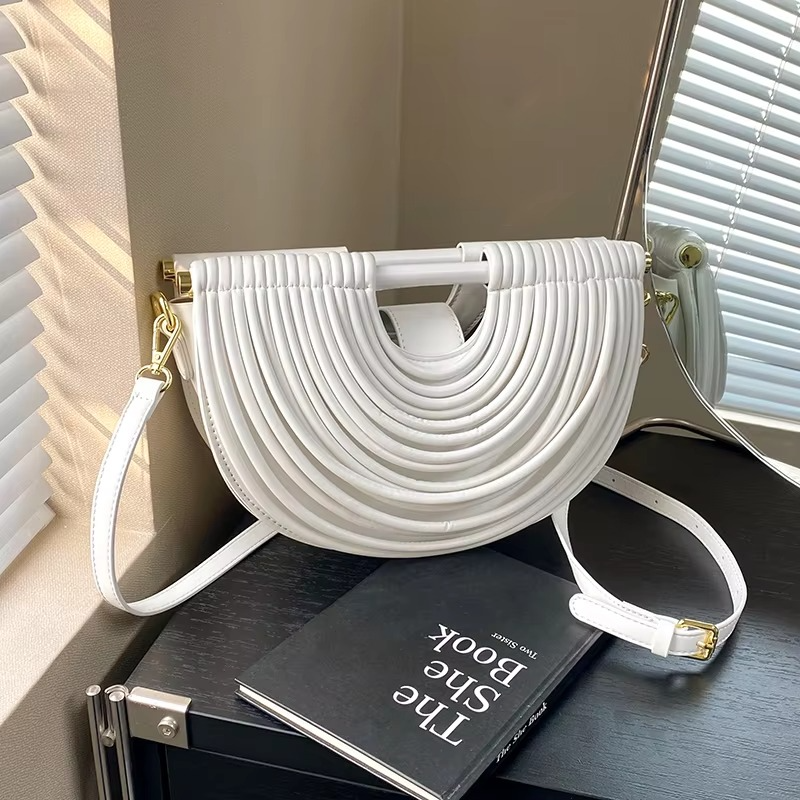 Sculpt Loop Vegan Leather Handbag (White)