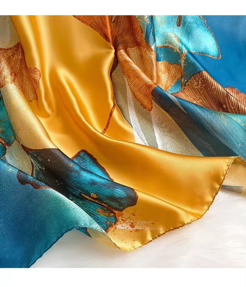 Ochre Waves Silk Stole