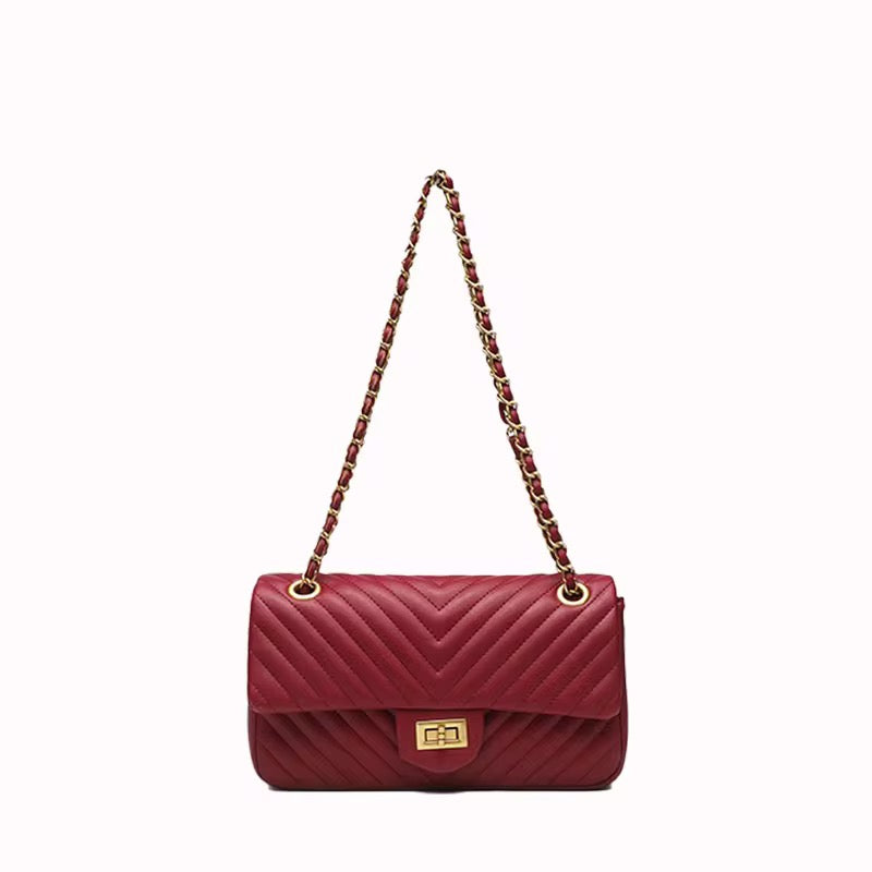 Quince Genuine Leather Handbag (Red)